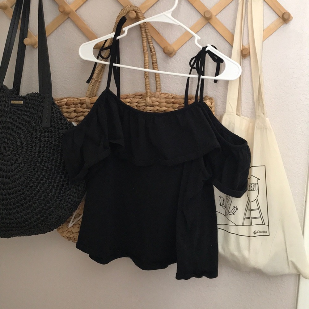 Black off shoulder top